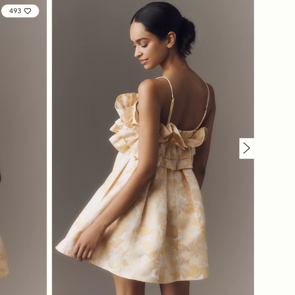 Anthropologie Aureta Strapless Drama Ruffle Mini Dress - Picture 4 of 4